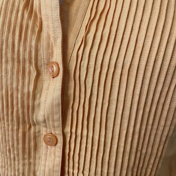 Jones New York Collection Womens Orange Pleated Linen Blazer Jacket Size 12 - Picture 2 of 7